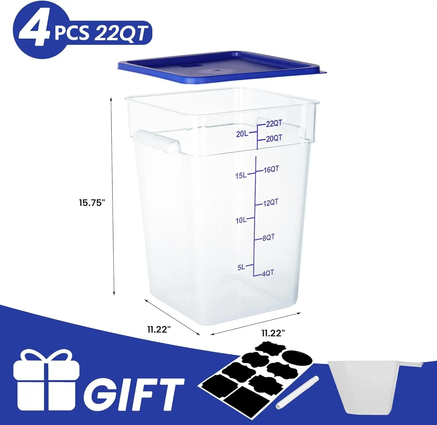 4 Pack Food Storage Containers - Food Storage 4 Quart のレビューと価格