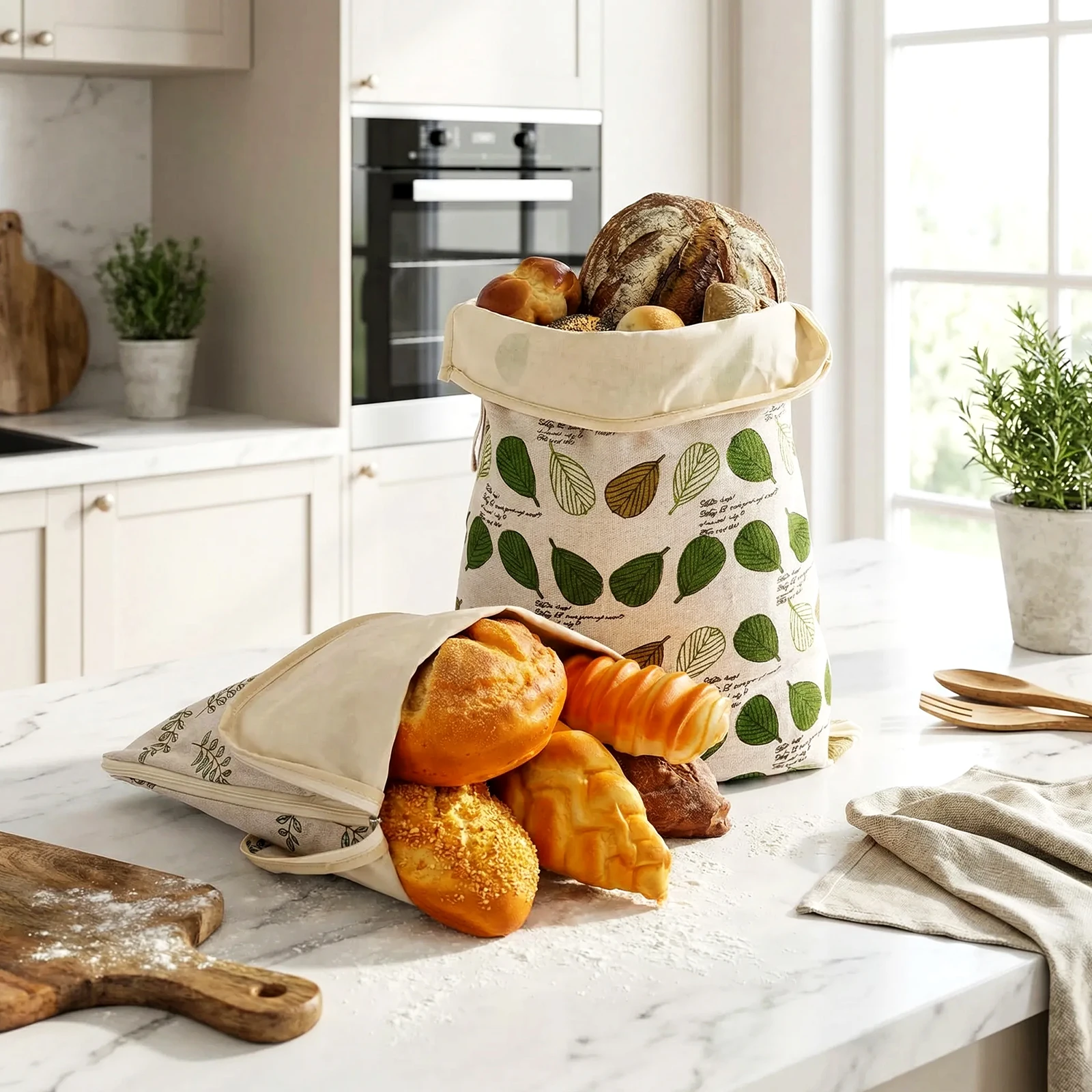 2Pcs Beeswax Linen Bread Bags  - Beeswax Food Wrap のレビューと価格