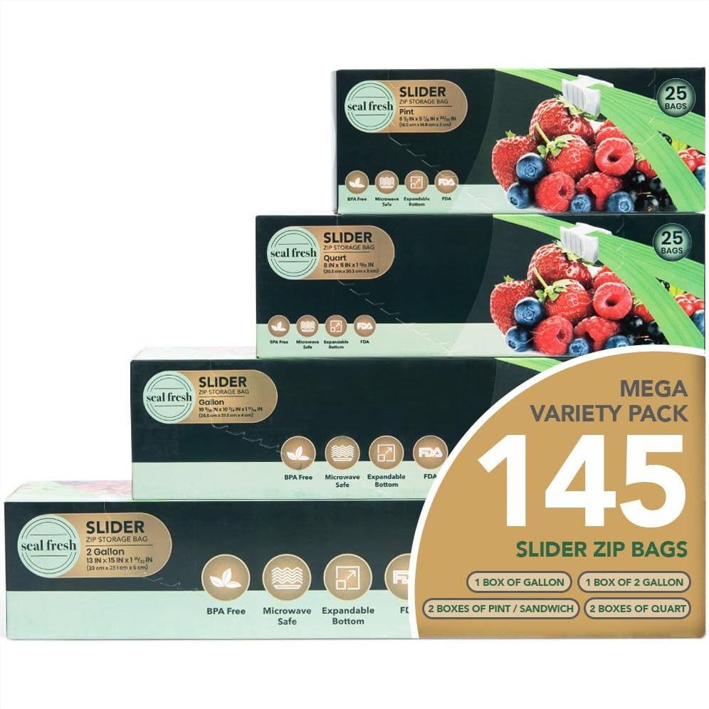Variety Pack Slider Bags 145 C - Food Storage Variety Pack のレビューと価格