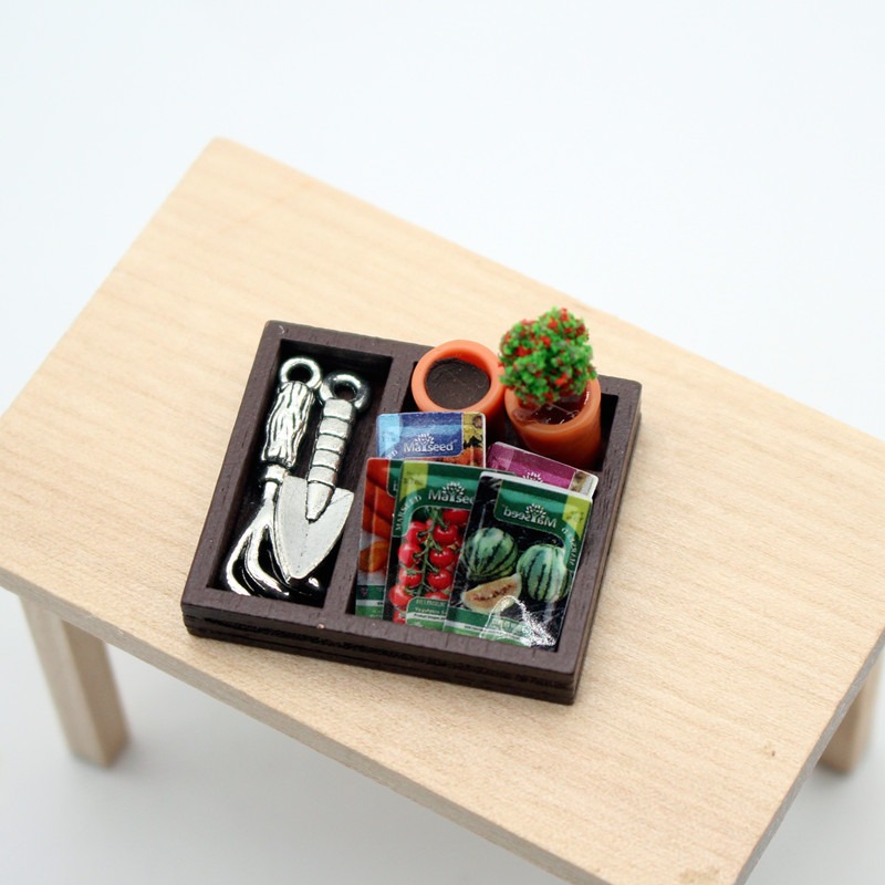 Dollhouse Gardening Wooden Box - Food Storage Plants のレビューと価格