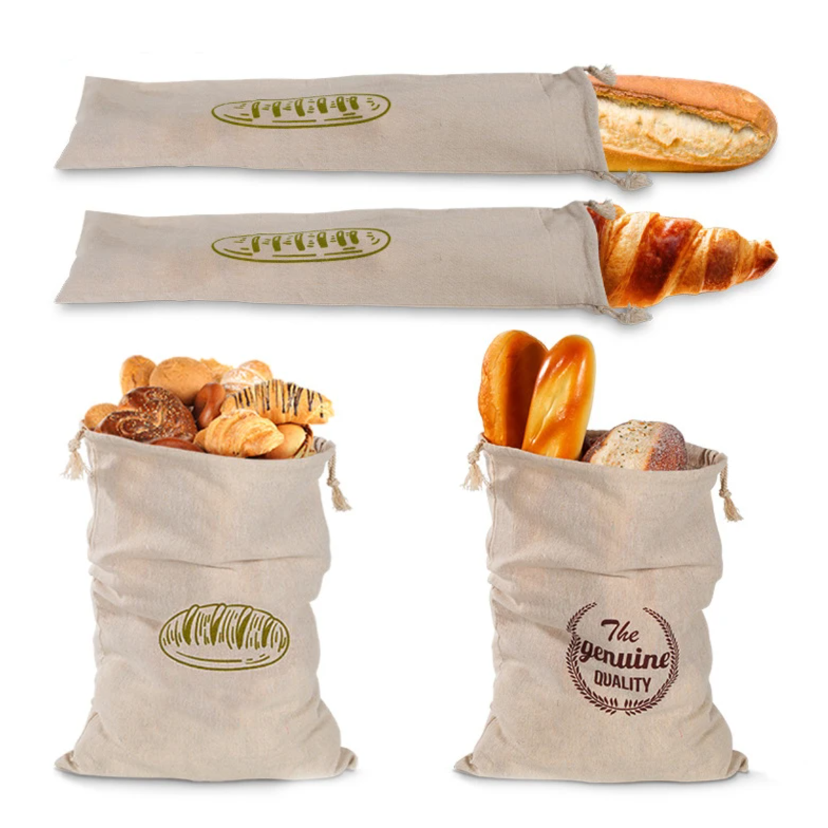 Linen Bread Bags Reusable Draw - Beeswax Food Wrap のレビューと価格