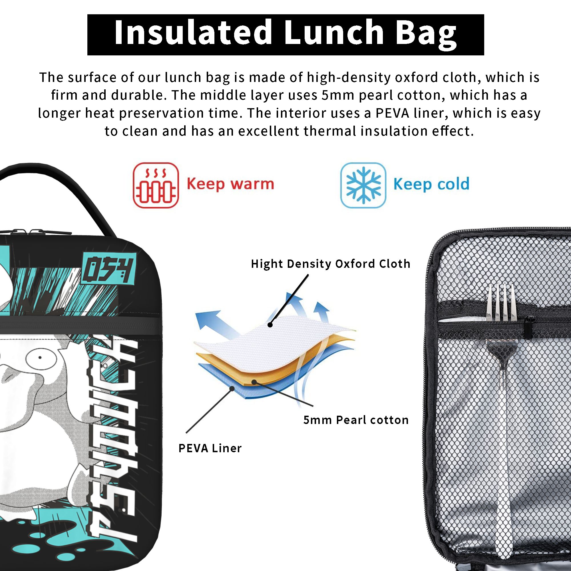 Pokemon Psyduck Anime Insulate - Food Storage Reusable Bags のレビューと価格