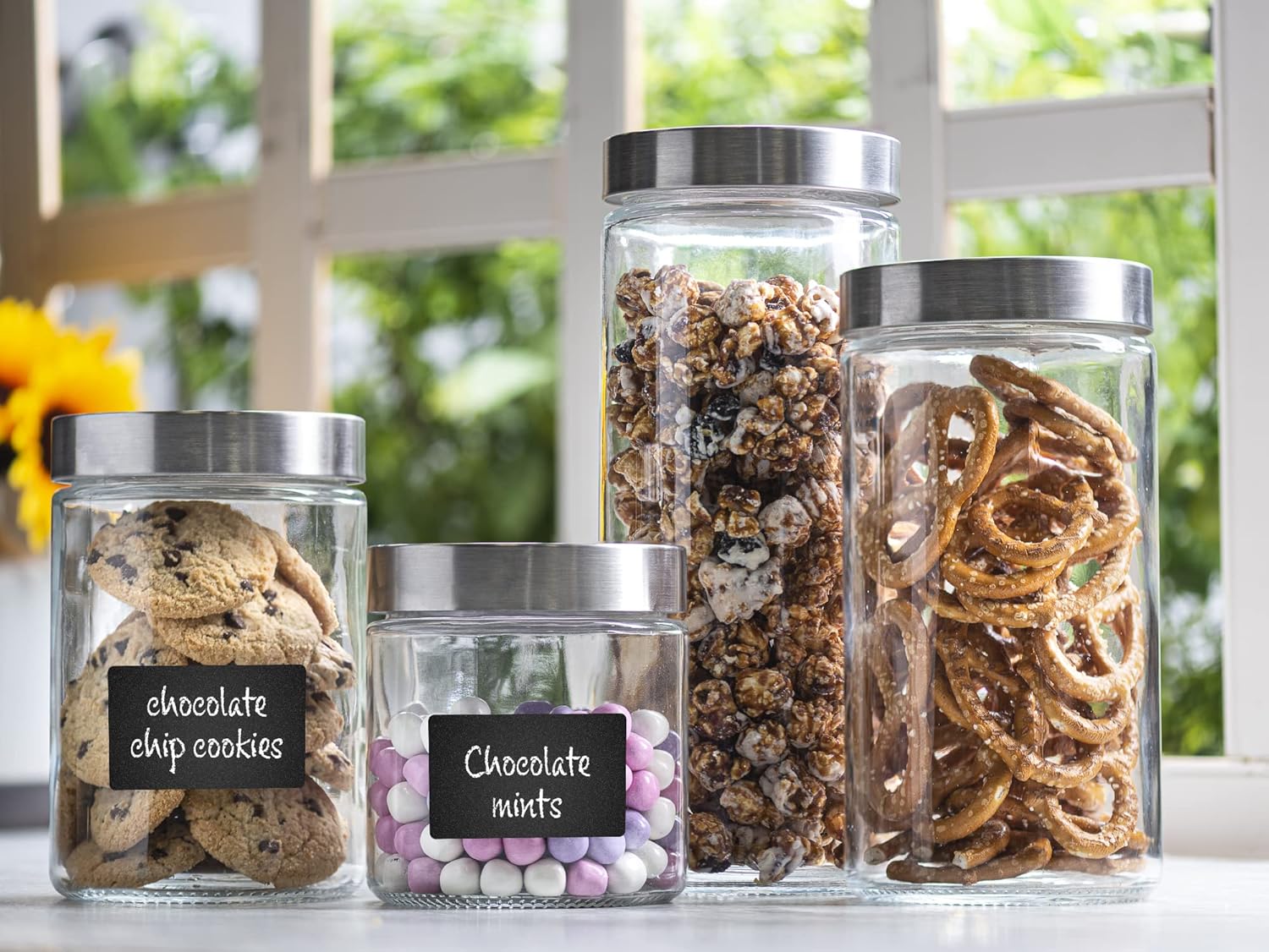 4pc Canister Sets for Kitchen  - Food Storage With Lids のレビューと価格