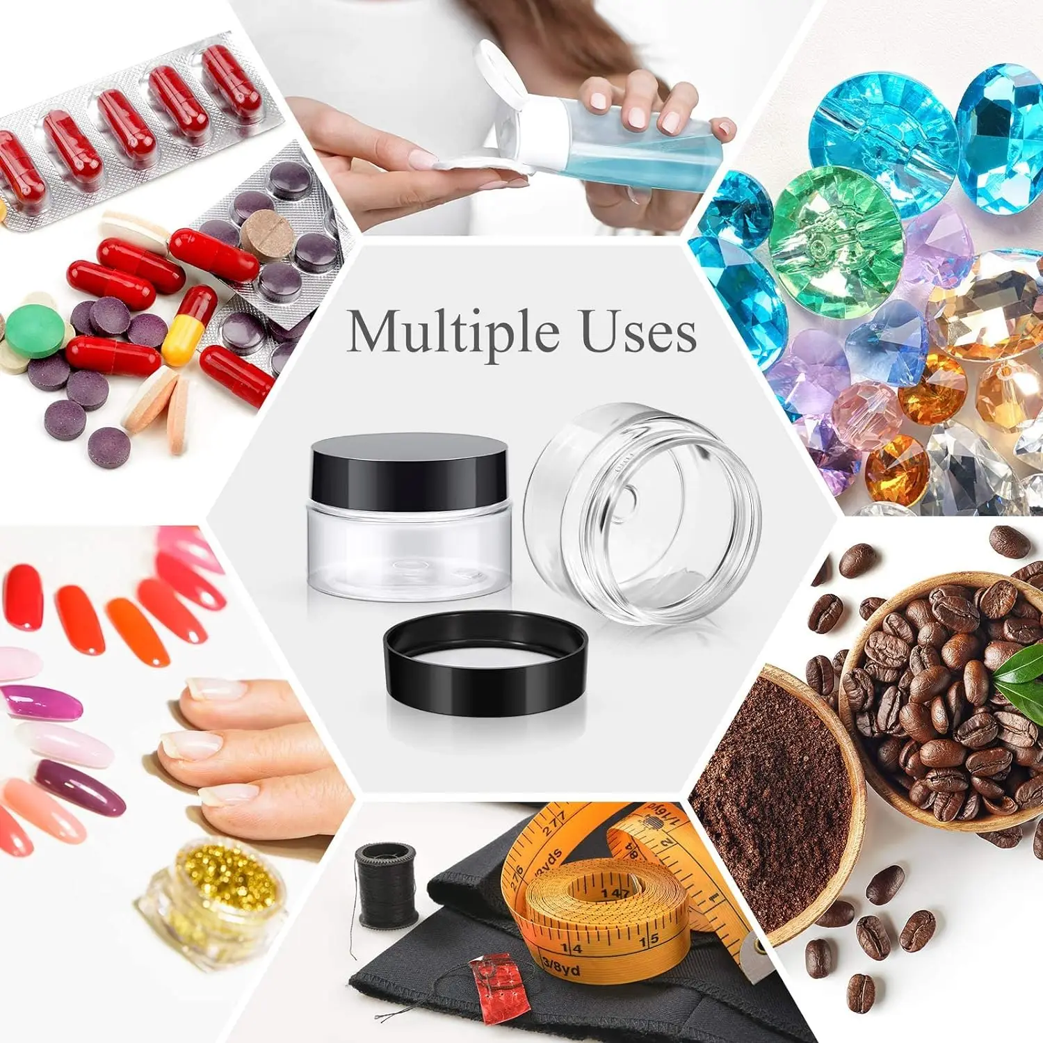 10 Pcs Empty Transparent Plast - Food Storage Drums のレビューと価格