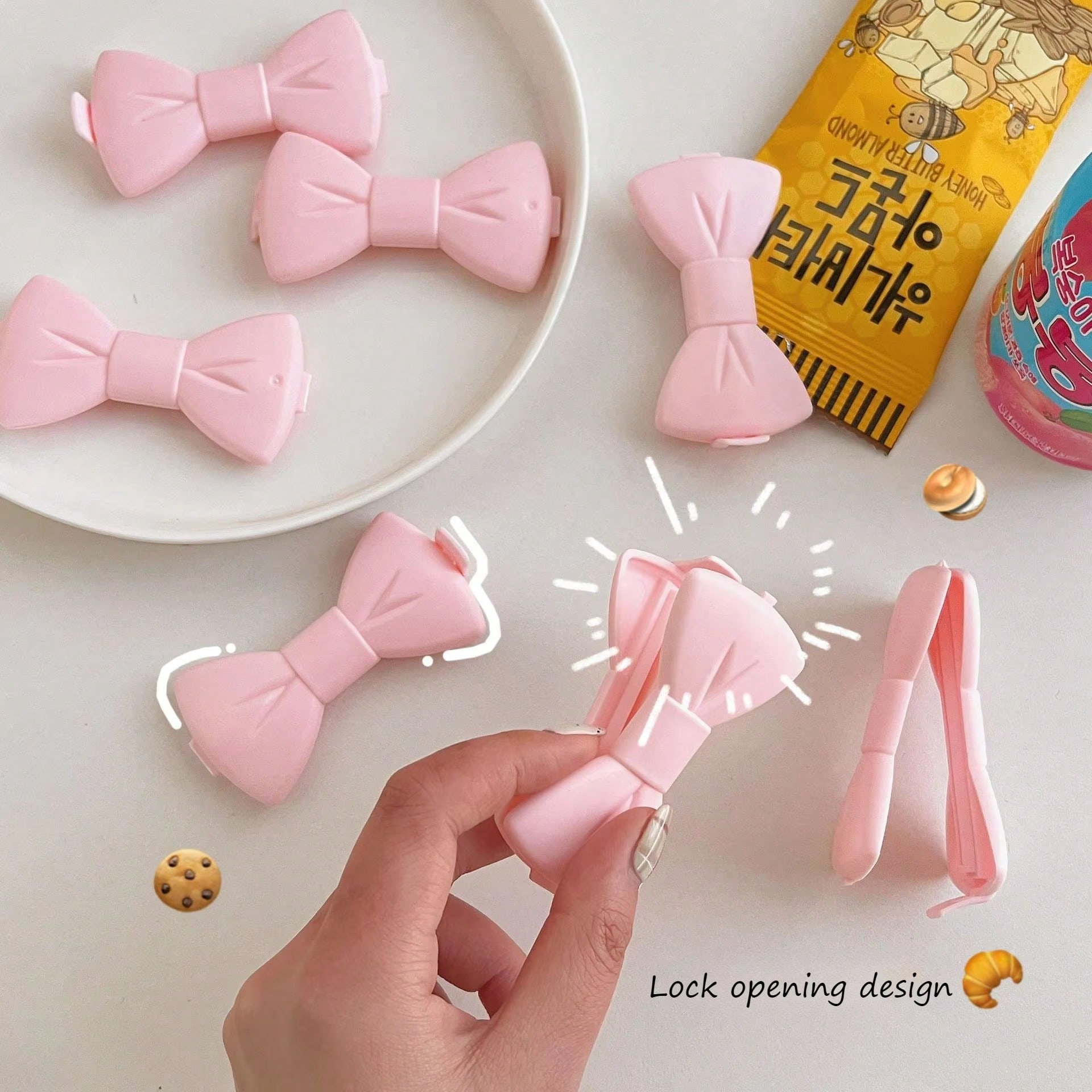 5PCS Kawaii Food Sealing Clip  - Food Storage Reusable Bags のレビューと価格