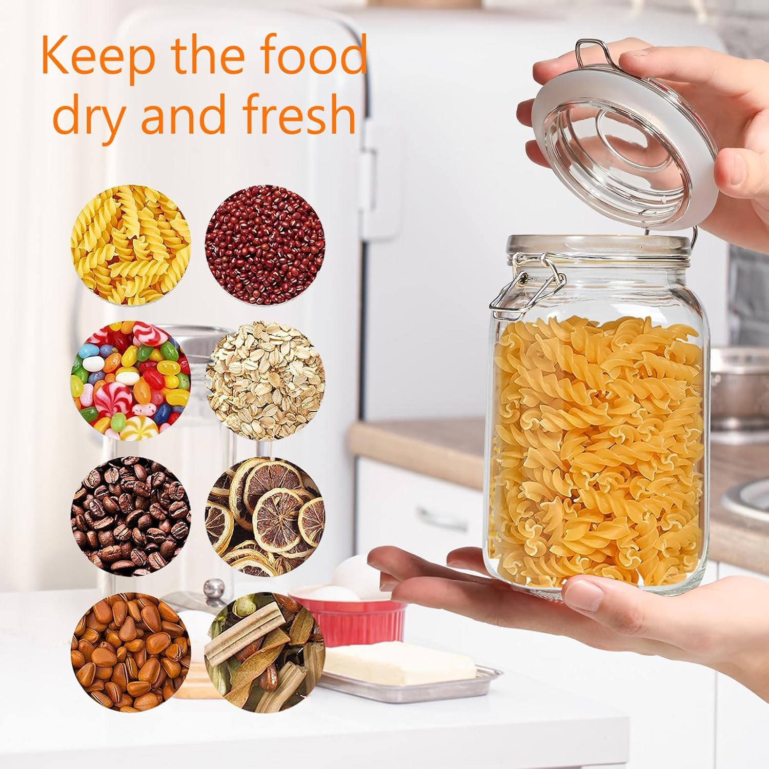 Clear Food Storage Jars 50oz S - Food Storage For Pantry のレビューと価格