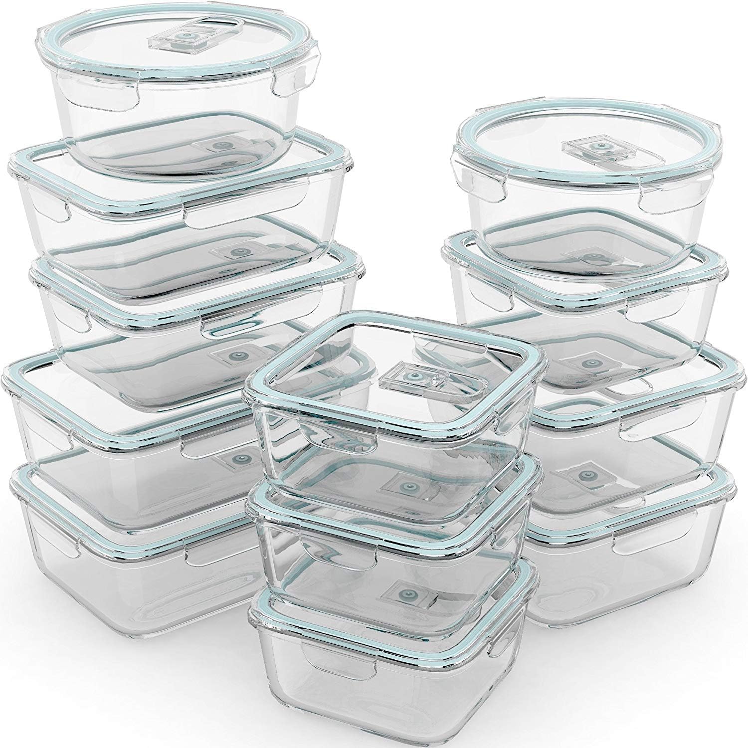 24 Pc Airtight Glass Food Stor - Storage Food Prep のレビューと価格