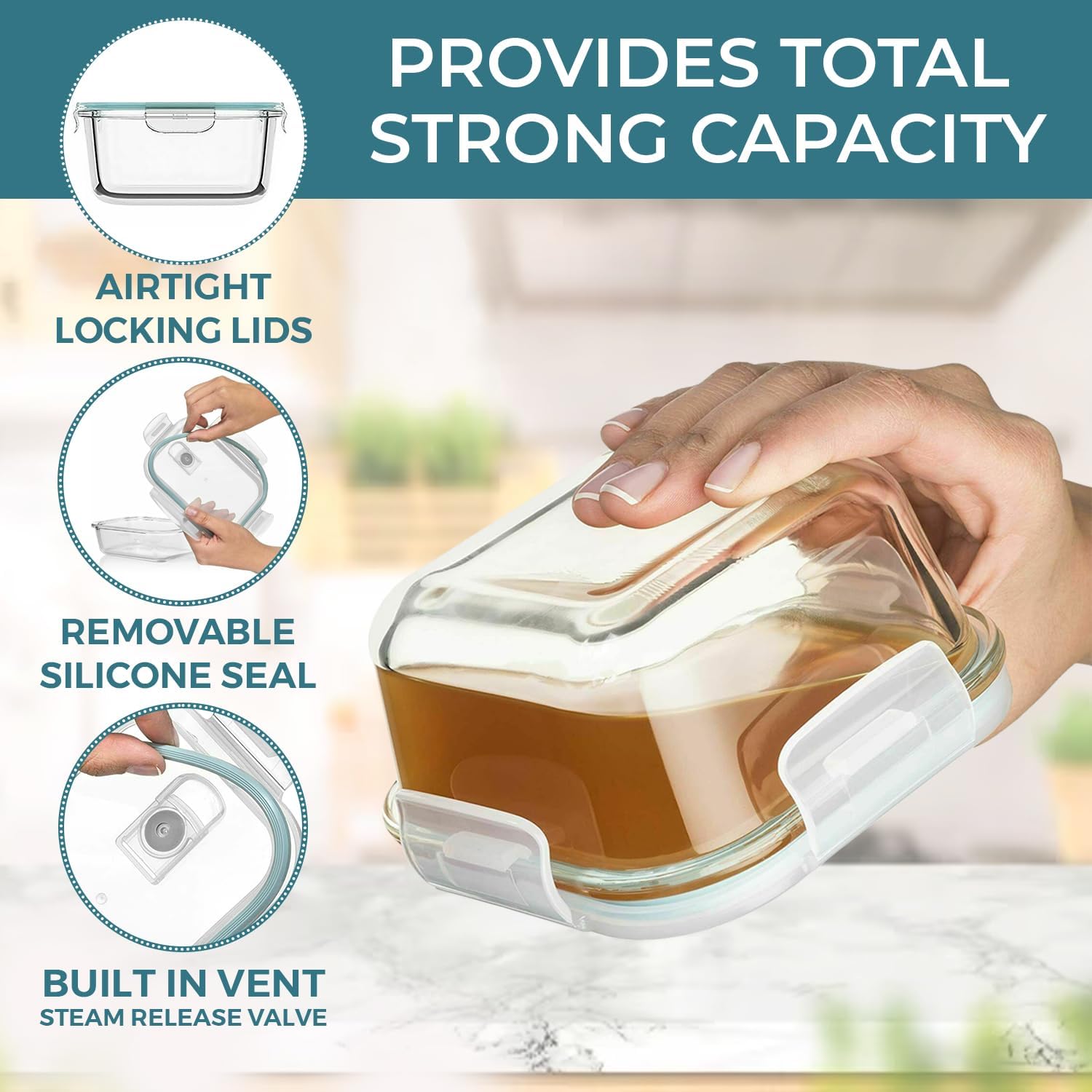 24 Pc Airtight Glass Food Stor - Storage Food Prep のレビューと価格