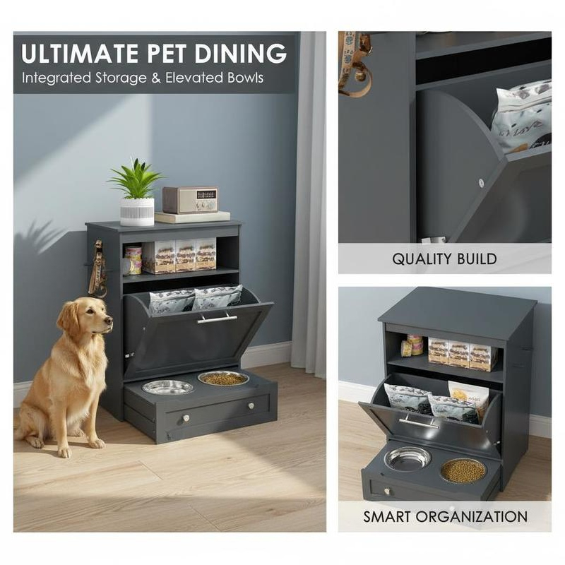 Pet Feeder Station Storage Cab - Food Storage Cabinet のレビューと価格