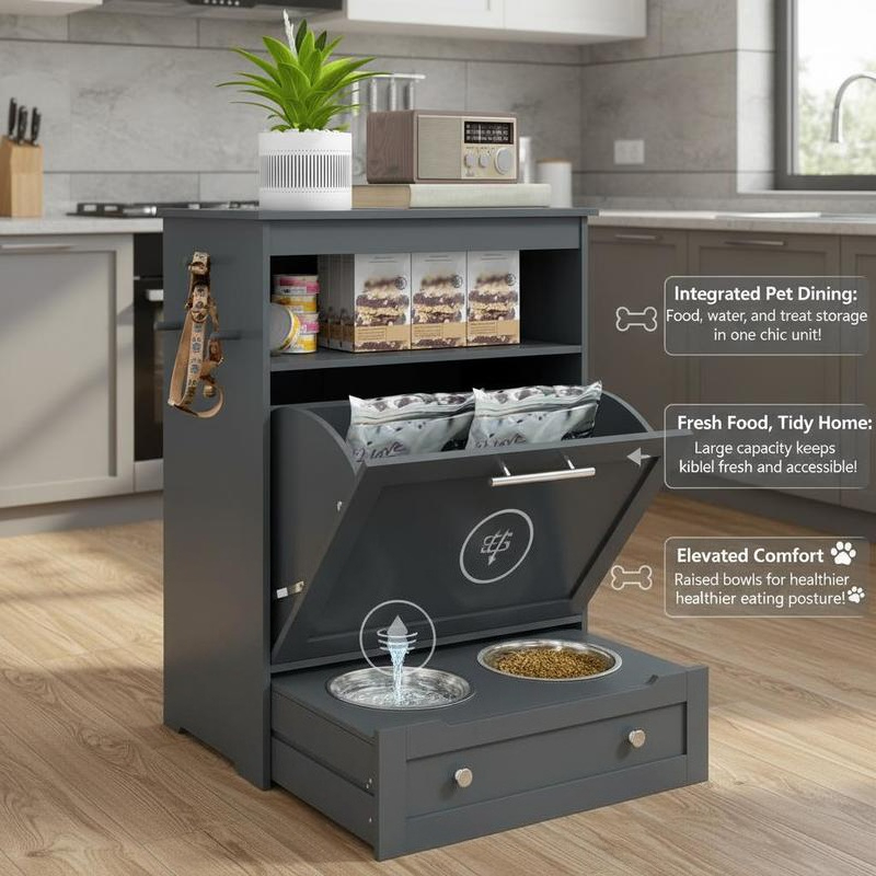 Pet Feeder Station Storage Cab - Food Storage Cabinet のレビューと価格