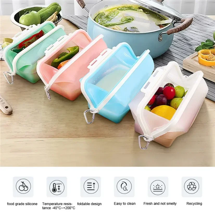Silicone Travel Premium Reusab - Food Storage Reusable Bags のレビューと価格