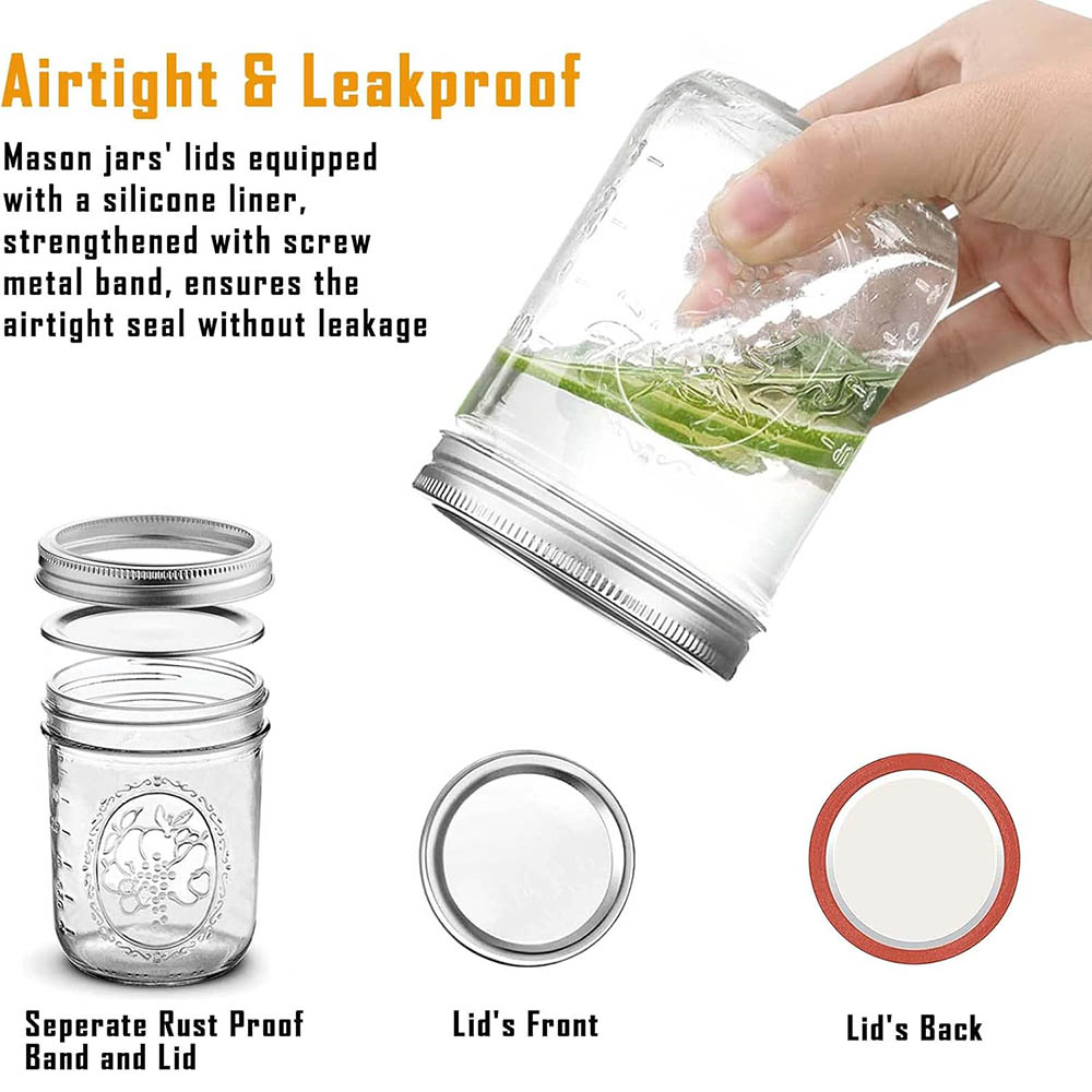 16oz Wide Mouth Mason Jars wit - Food Storage With Lids のレビューと価格
