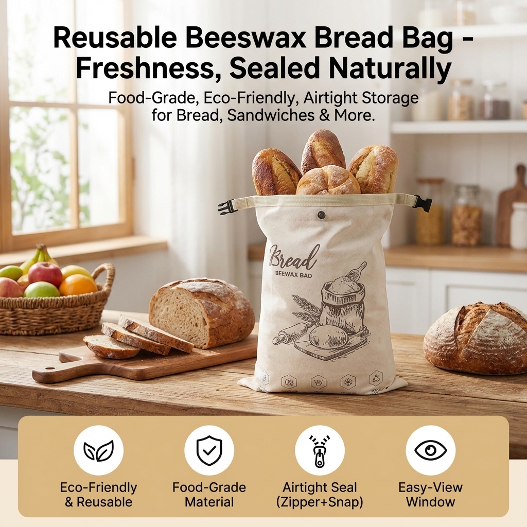 Reusable Beeswax Bread Bag wit - Food Storage Reusable Bags のレビューと価格