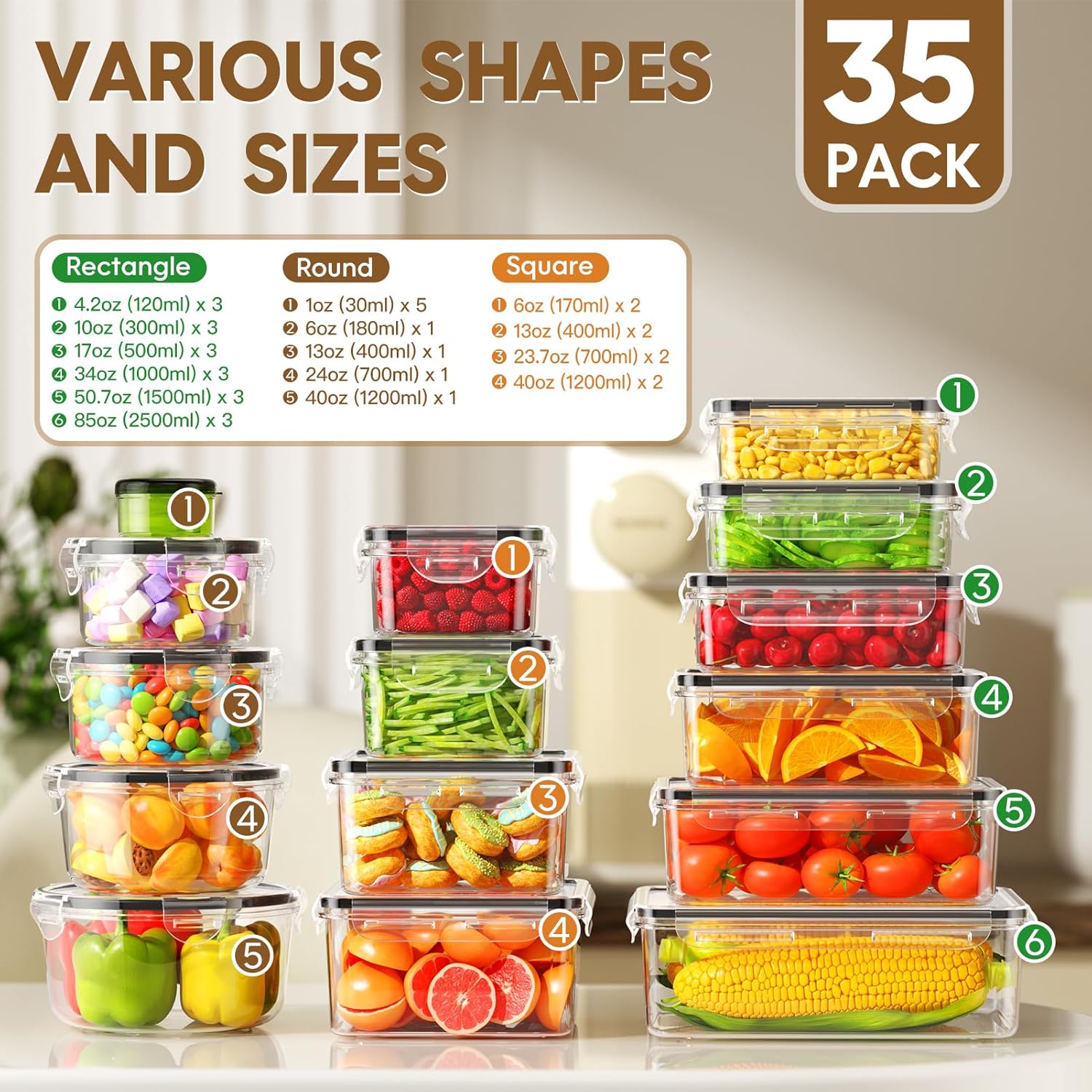 70 Piece Food Storage Containe - Storage Food Prep のレビューと価格