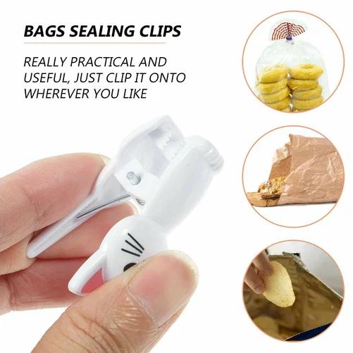 Cute Cat Shaped Bag Clips Reus - Food Storage Reusable Bags のレビューと価格