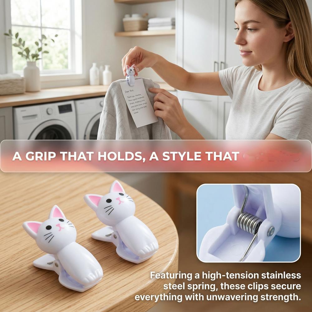 Cute Cat Shaped Bag Clips Reus - Food Storage Reusable Bags のレビューと価格