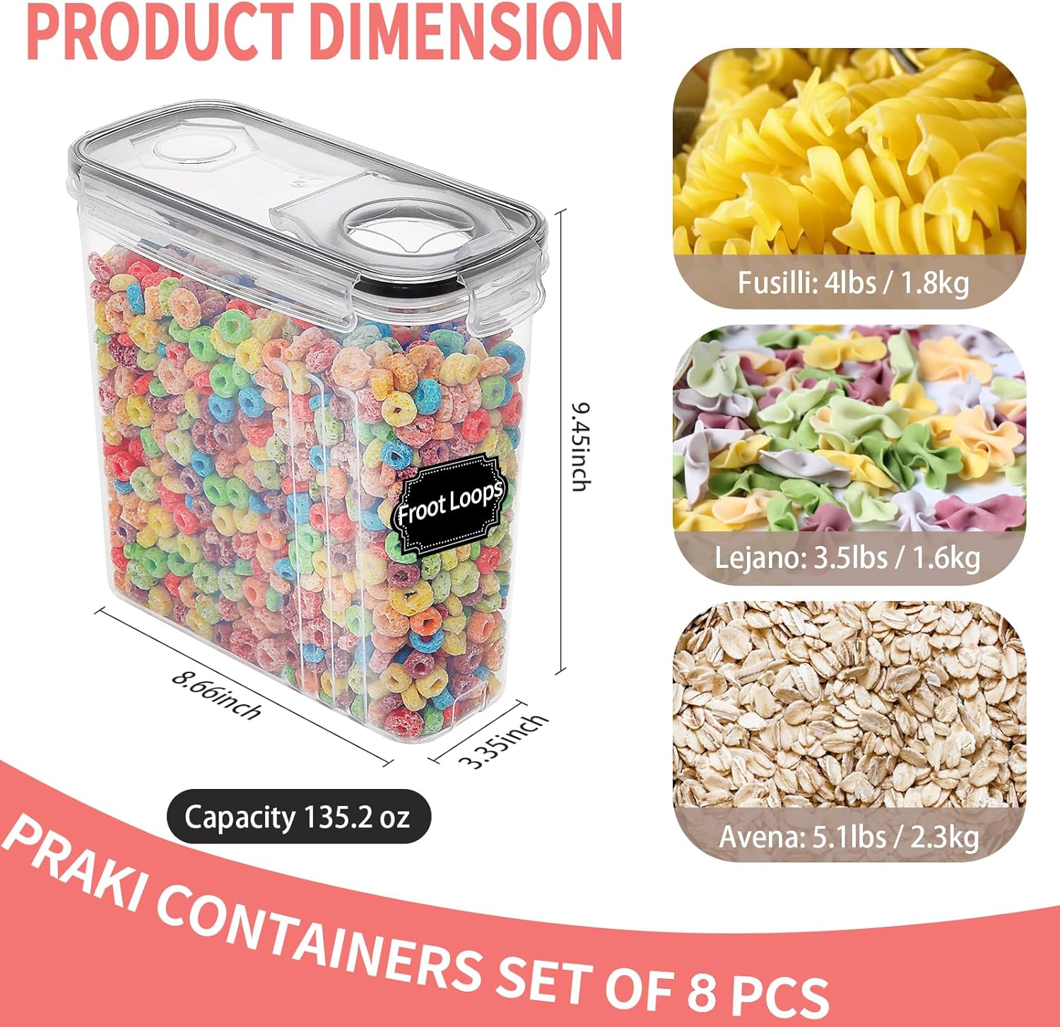 8-Piece Airtight Food Storage  - Food Storage For Pantry のレビューと価格
