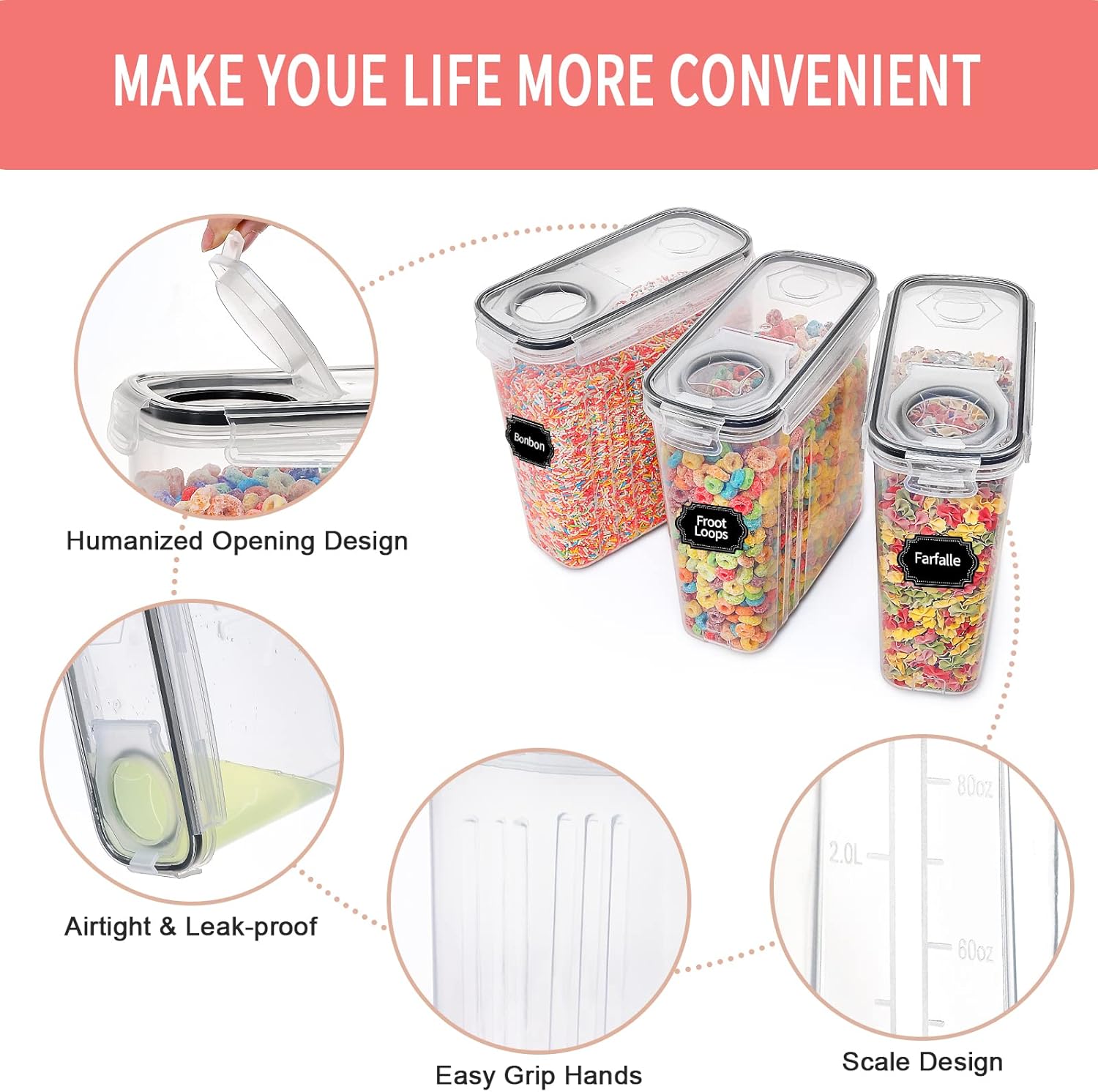 8-Piece Airtight Food Storage  - Food Storage For Pantry のレビューと価格