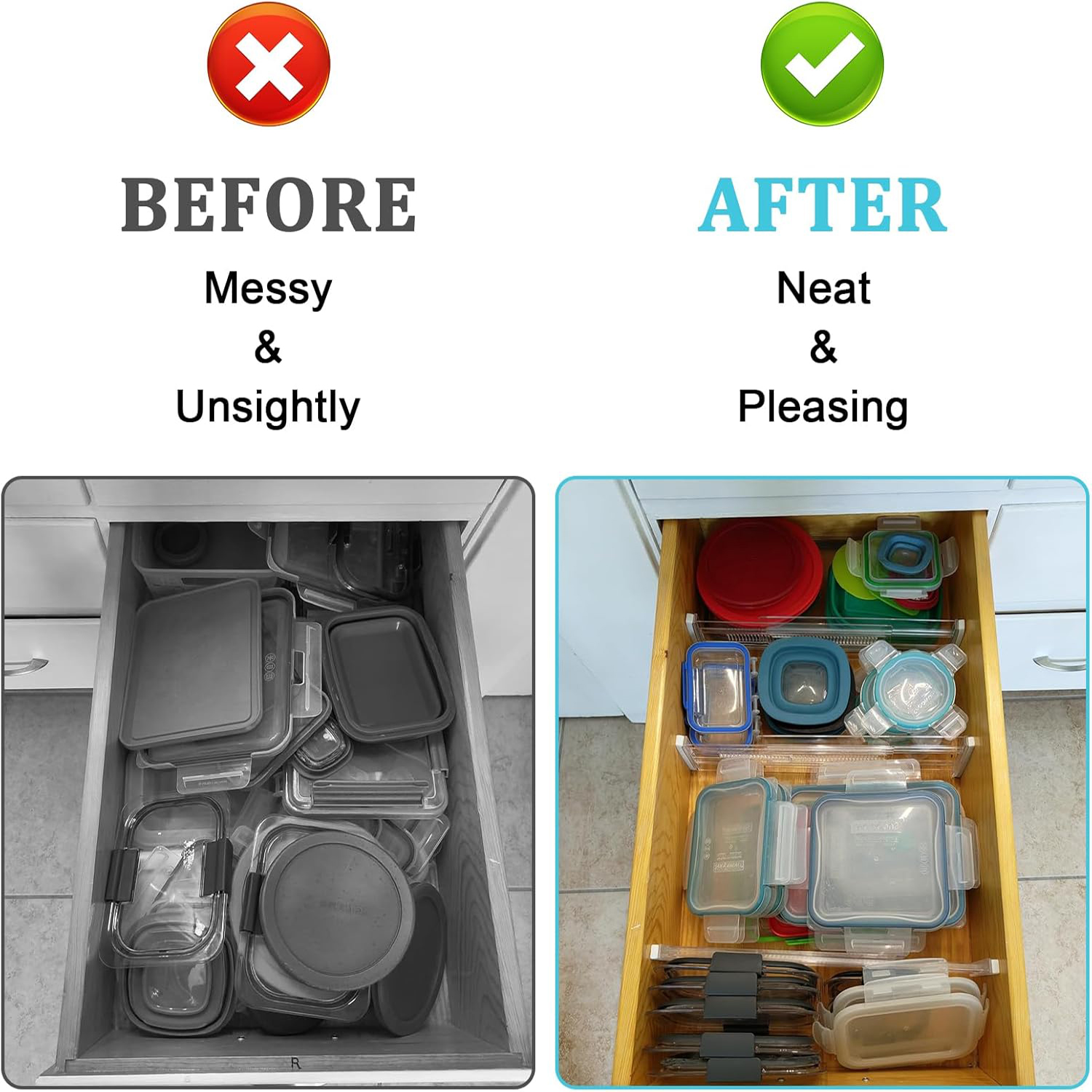 4/6/8/12 Pack Expandable Drawe - Food Storage For Room のレビューと価格