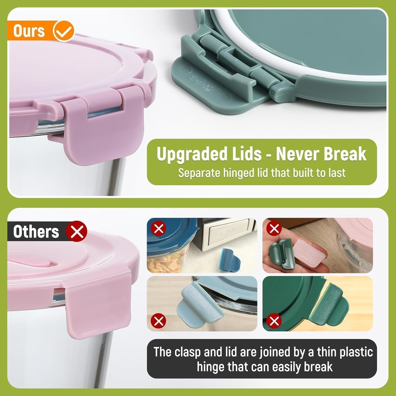 [UPGRADED LID] 6 Sets 3 Cup/24 - Storage Food Prep のレビューと価格
