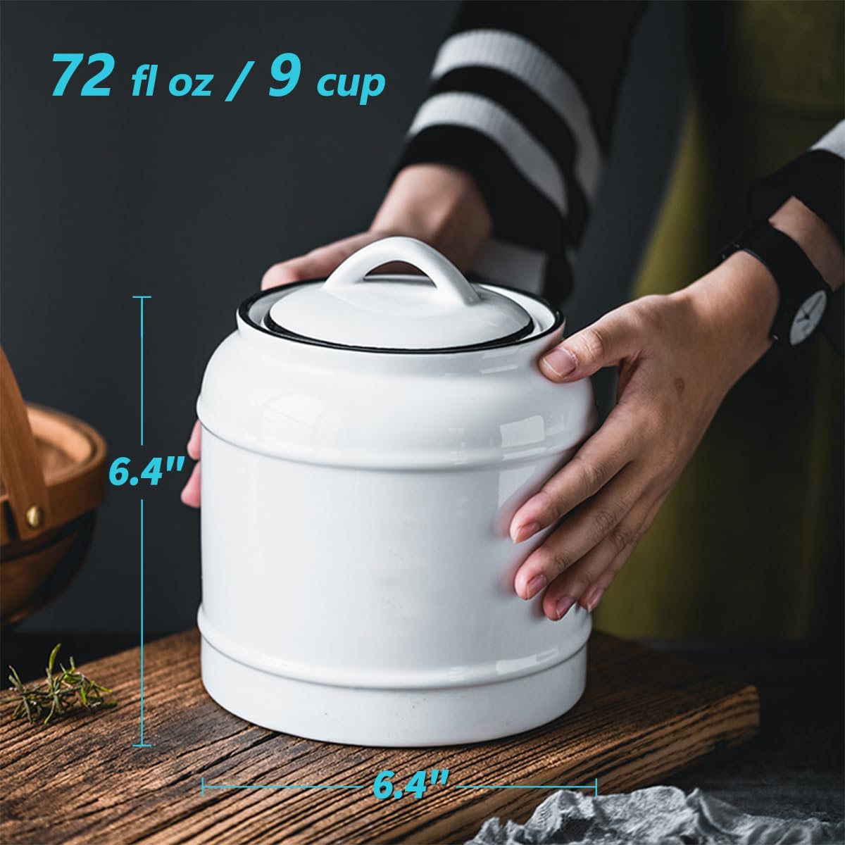 9cup/72oz Ceramic Jar for Dry  - Food Storage With Lids のレビューと価格