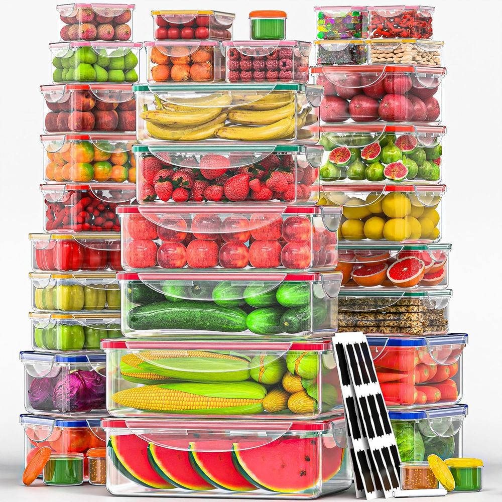 70 Pcs Large Food Storage Cont - Food Storage With Lids のレビューと価格