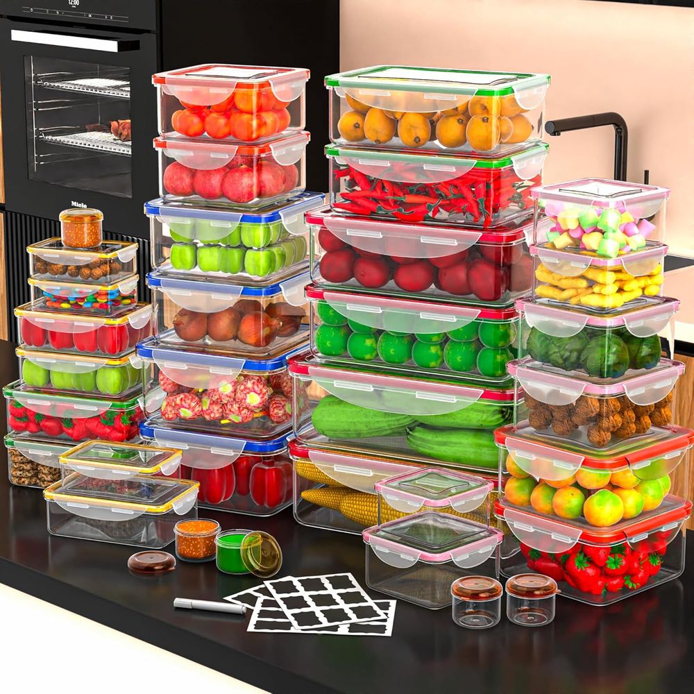 70 Pcs Large Food Storage Cont - Food Storage With Lids のレビューと価格
