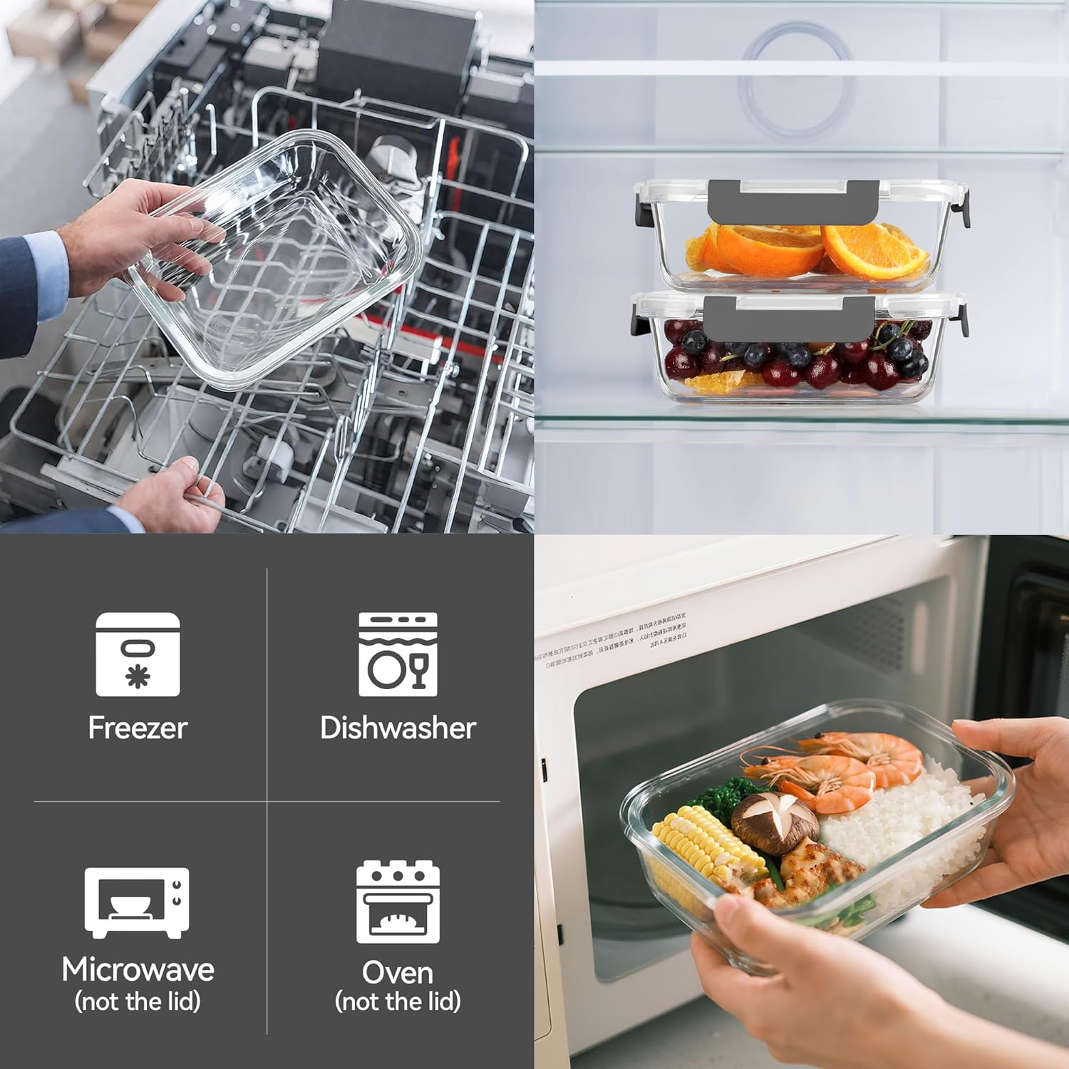 Glass Food Storage Containers, - Food Storage With Lids のレビューと価格