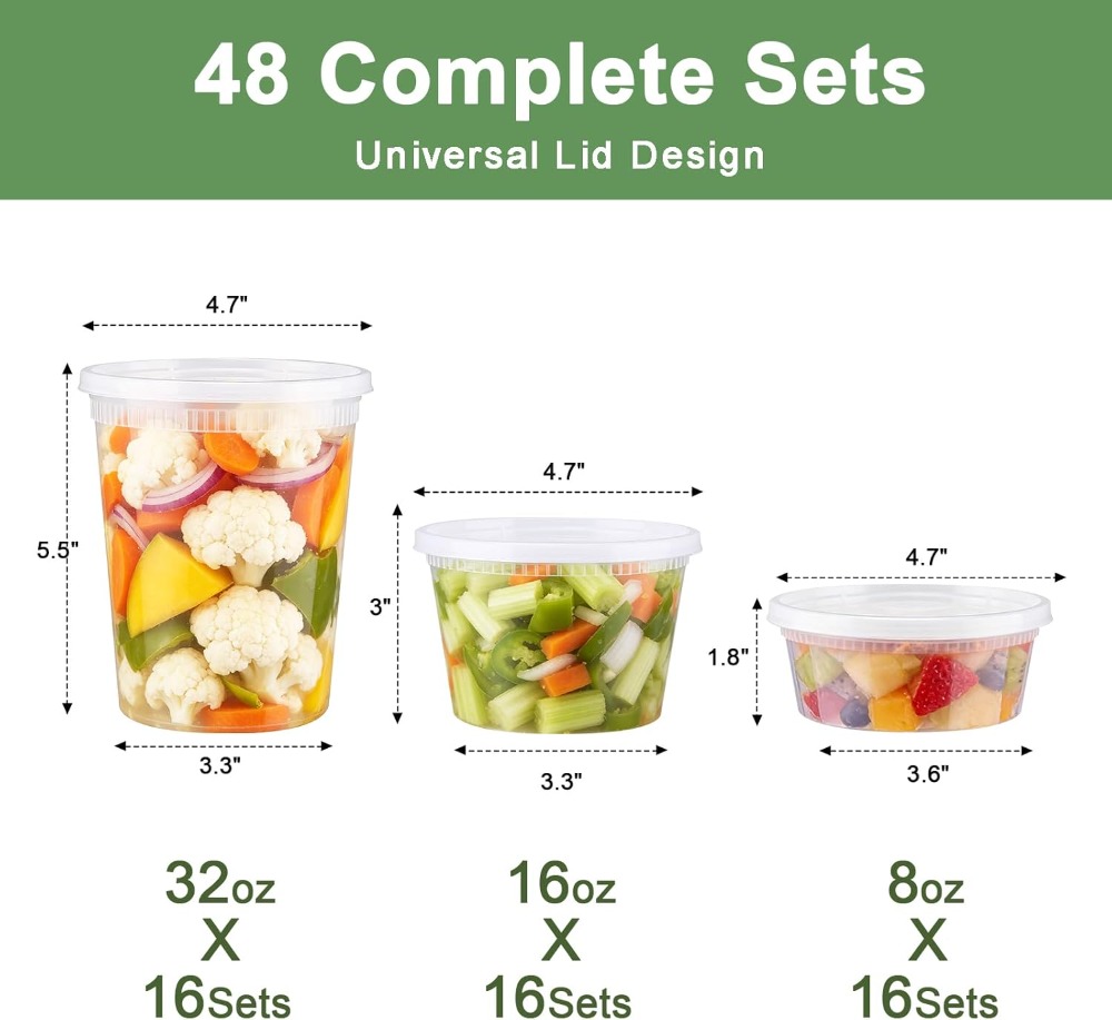 48 Sets Plastic Deli Container - Food Storage Variety Pack のレビューと価格